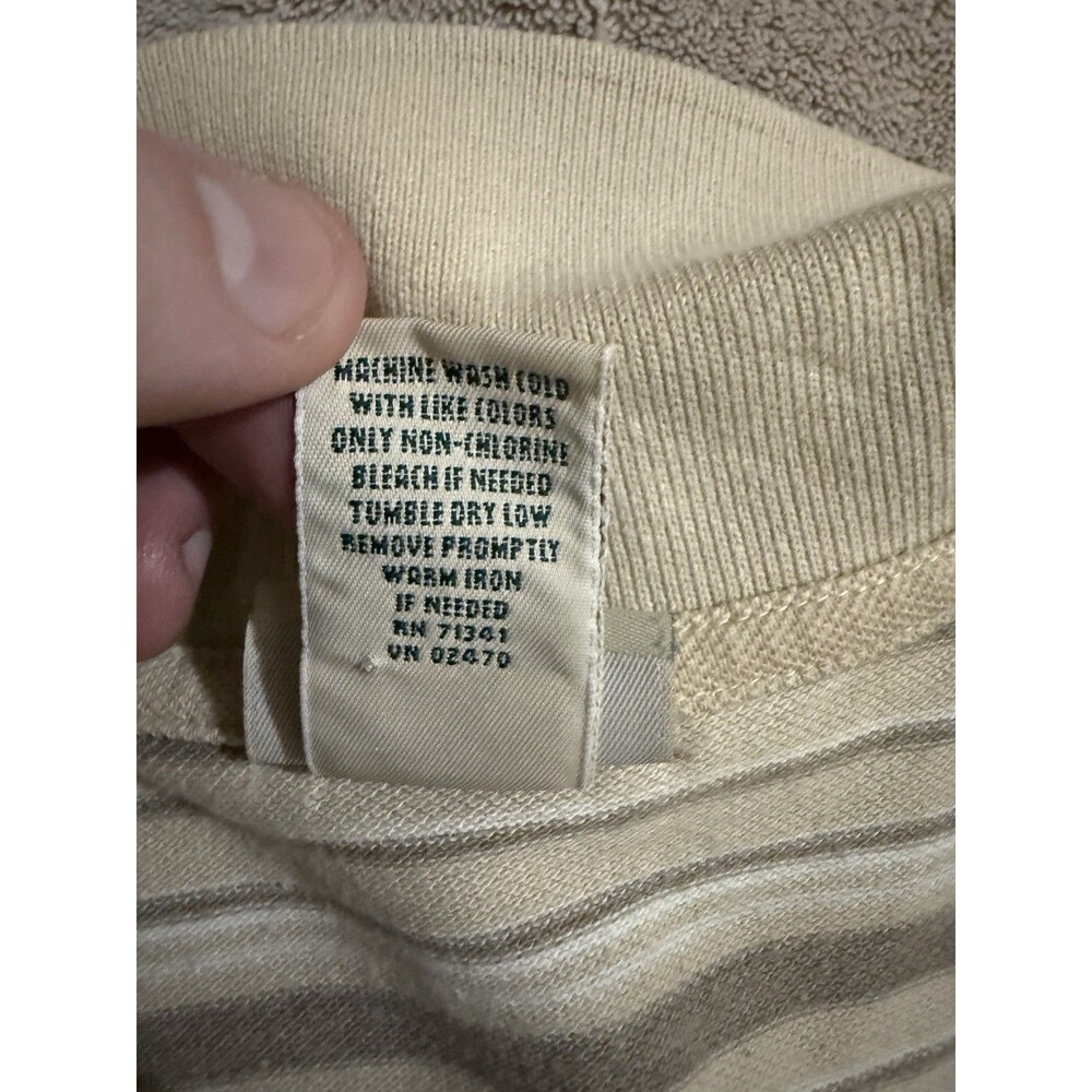 LL Bean Short Sleeve XL Regular Polo Shirt Brown Beige Striped Men's - Picture 6 of 6